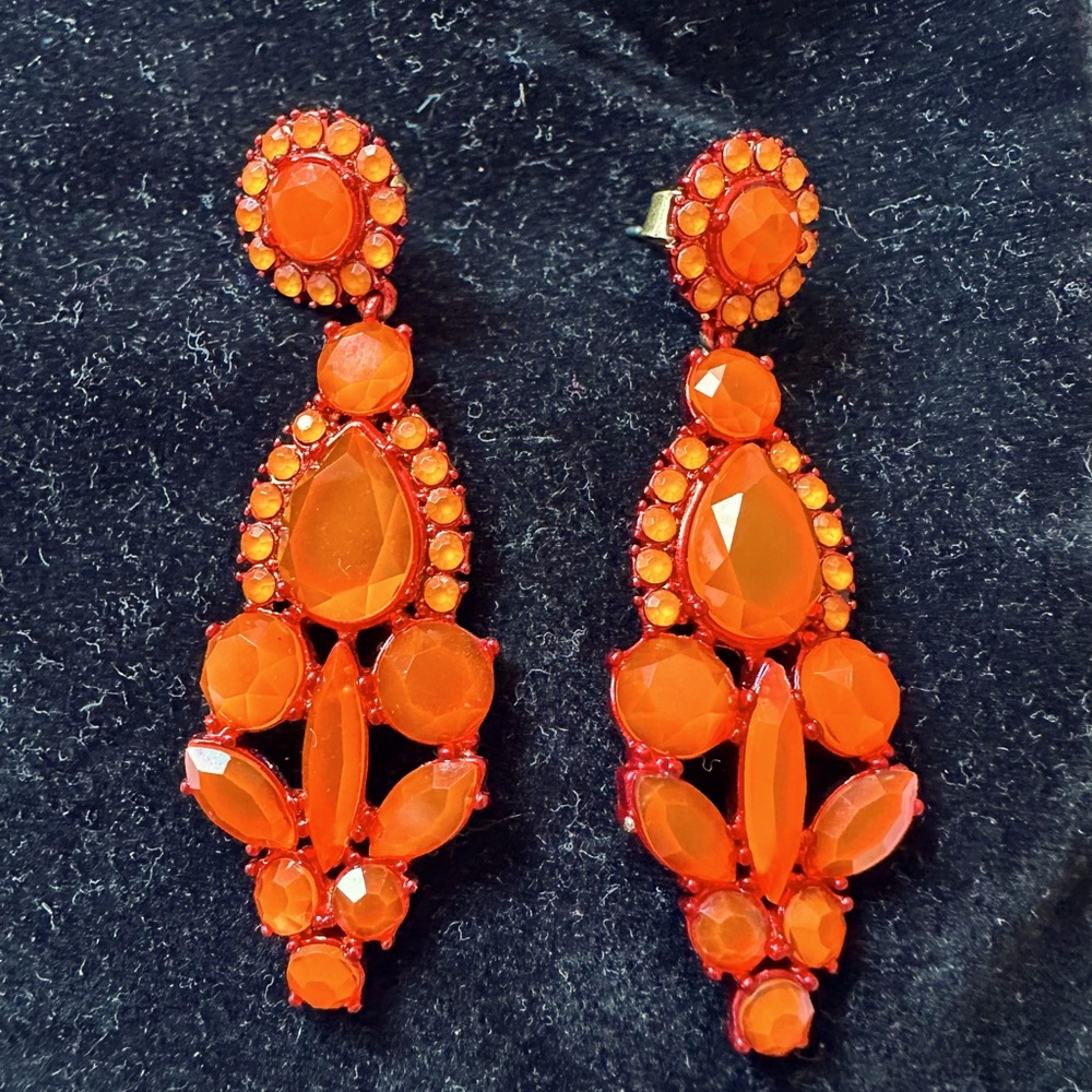 J Crew orange stone earrings